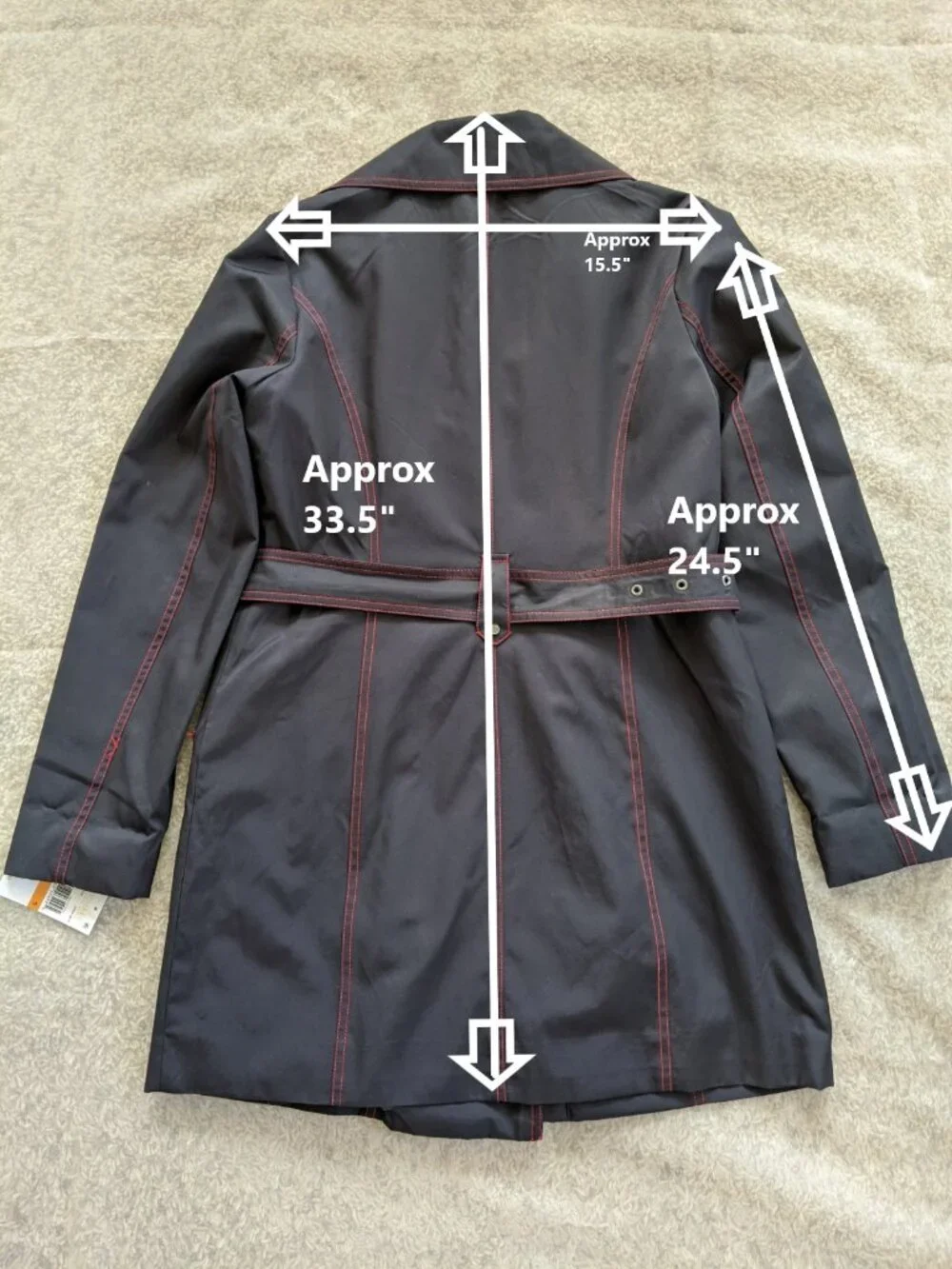 Michael Kors Asymmetrical Zip Trench Coat in Dark Navy S